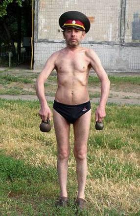 Skinny guy in gym